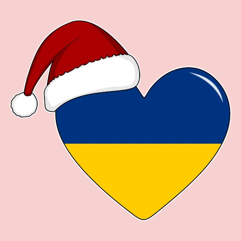 Coeur de Noël drapeau de l’Ukraine