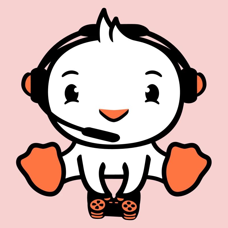 Vogel spielt Gamer Nerd Konsole Headset Controller