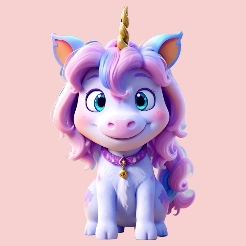 Wunderschönes kleines 3D-Einhorn