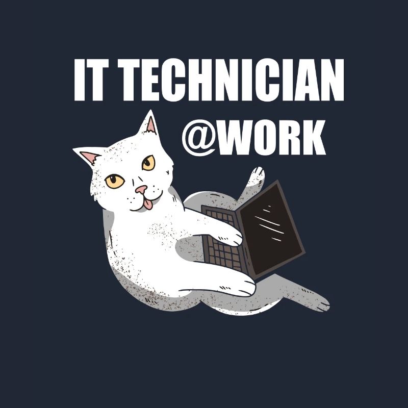 IT Techniker Katze Programmierer Techie