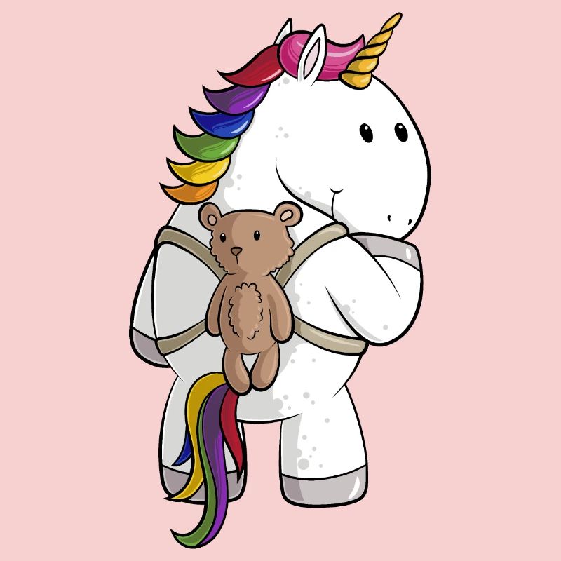 Comic Einhorn mit Rucksack