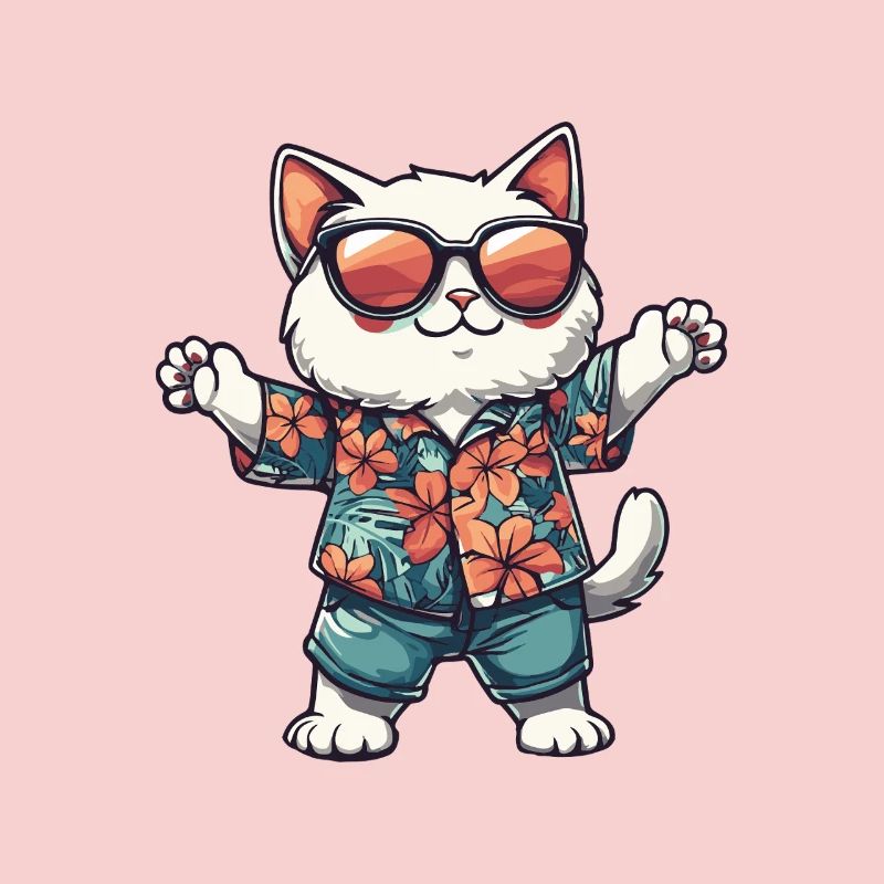 Katze Comic Urlaub