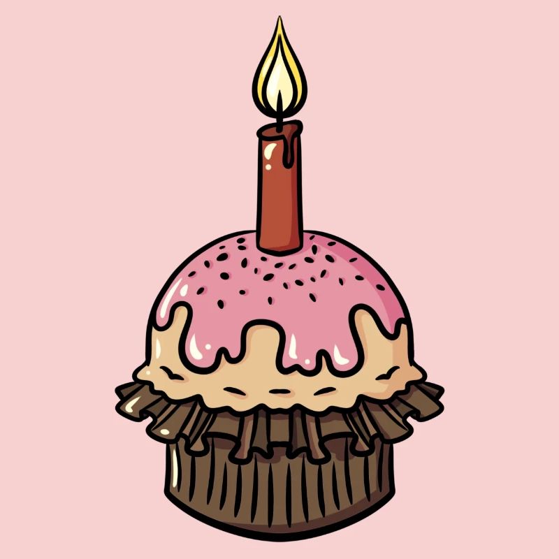 Geburtstag Muffin mit einzelner Kerze Geschenkidee