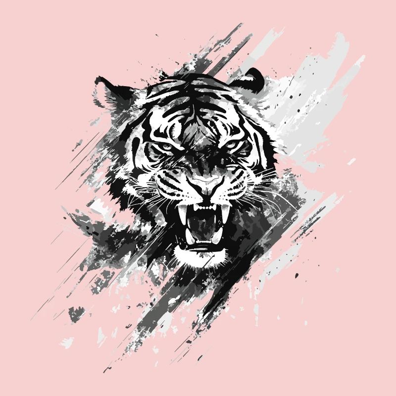 Tiger Head Predator Nature Wilderness Splash
