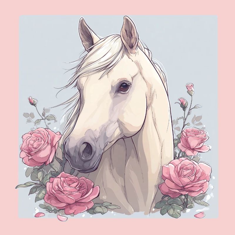 Pferd mit Blumen