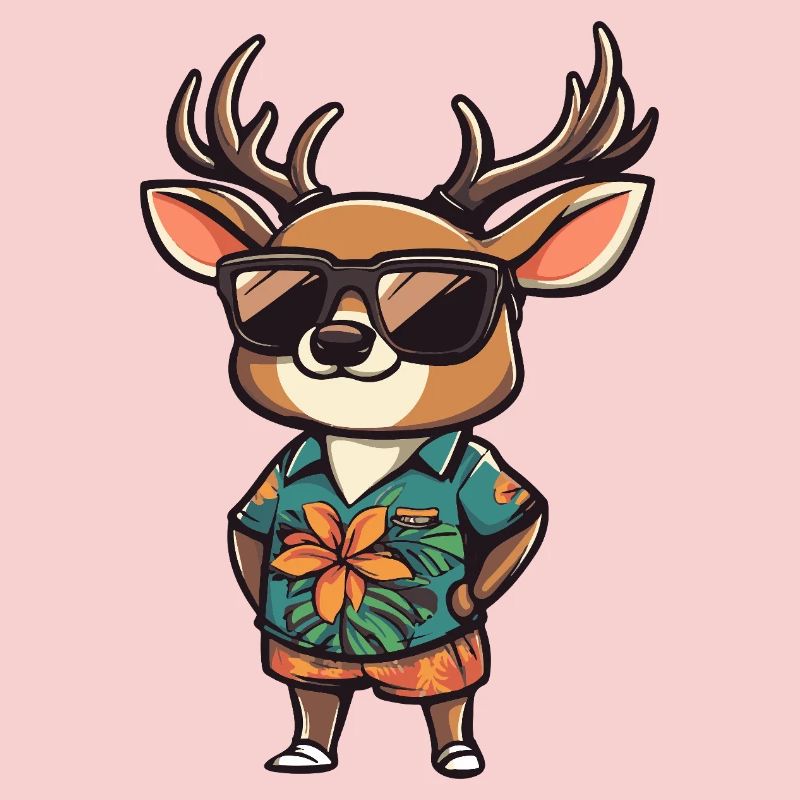 Vacances de bande dessinée de cerf