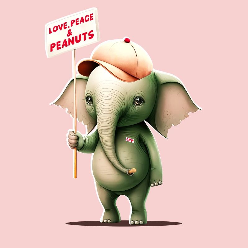 Elefant Love Peace Peanuts 1