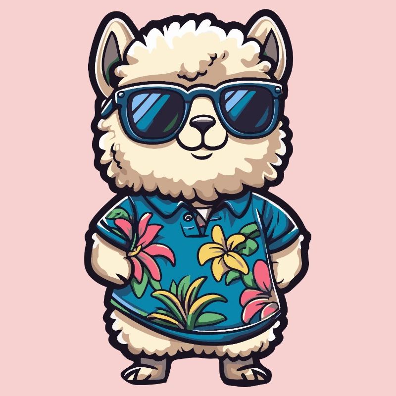 Alpaka Llama Comic Urlaub