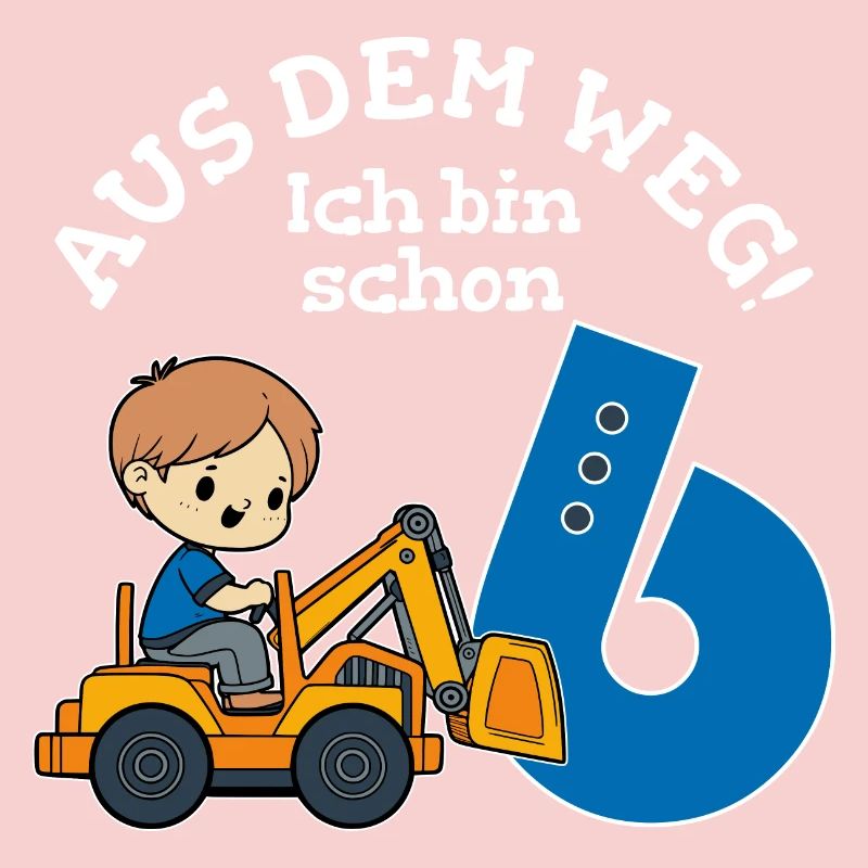 6. Geburtstag Bagger Junge