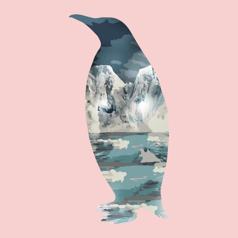 Double exposition Animaux Pingouin - Idée cadeau