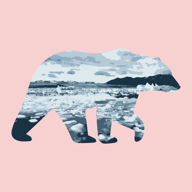 Doppelbelichtung Tiere - Eisbär Eisberg - Geschenk