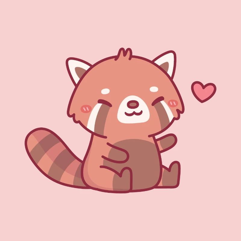 Cute Happy Red Panda