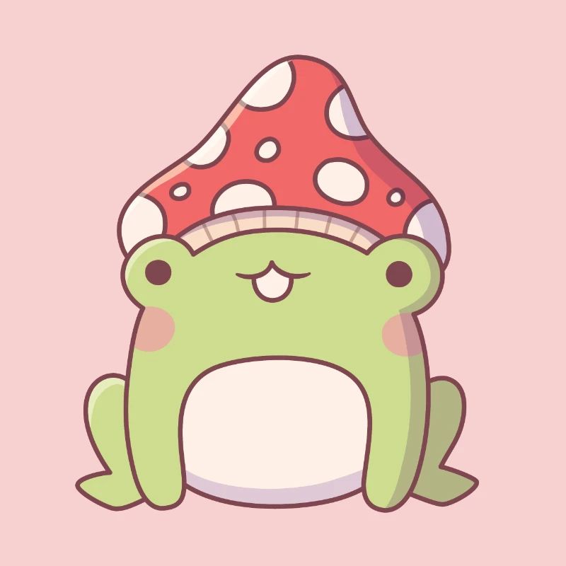 Cute Toadstool Frog Doodle