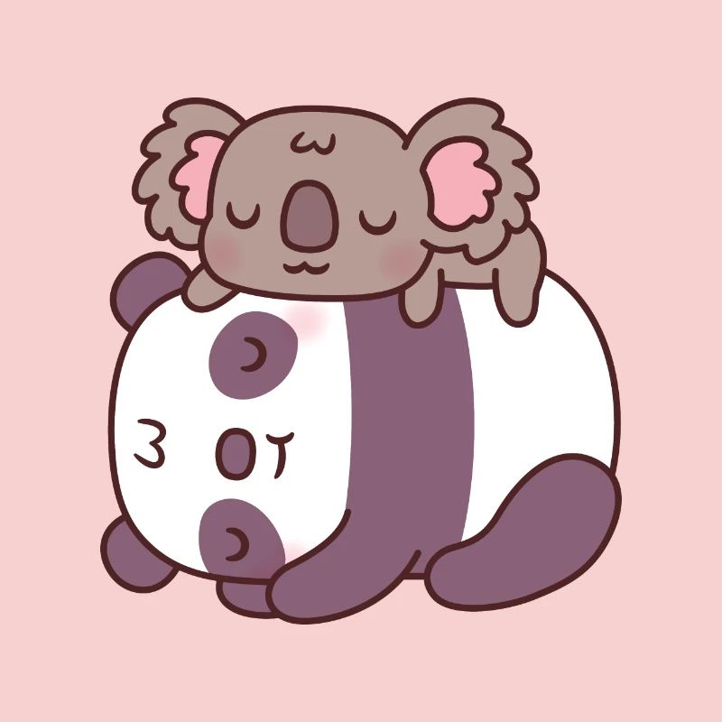 Cute Sleeping Panda And Koala Bear