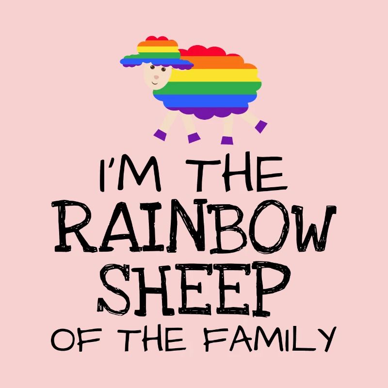 Rainbow sheep LGBT sort Cadeau Droits Pride