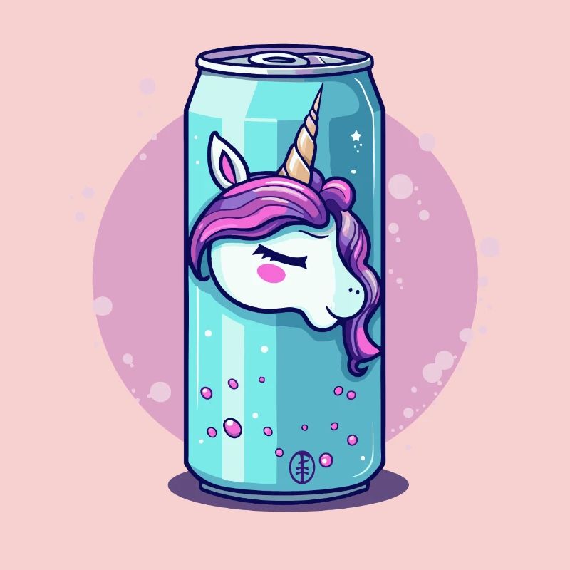 sprudeliger Einhorn Saft aus der Dose