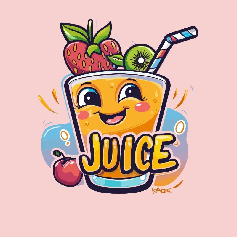 Jus de fruit drôle Chibi Kawaii