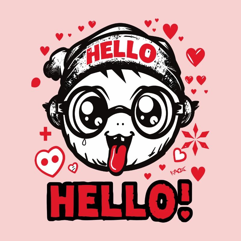 The funny weird hello-hello boy
