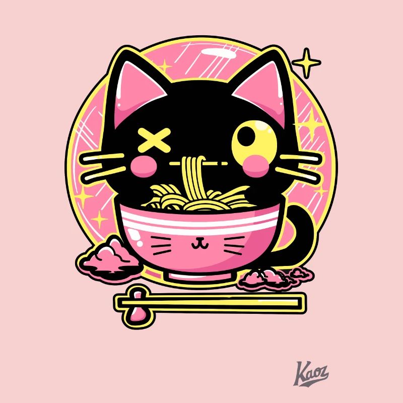 Super Funny Cute Crazy Ramen Cat