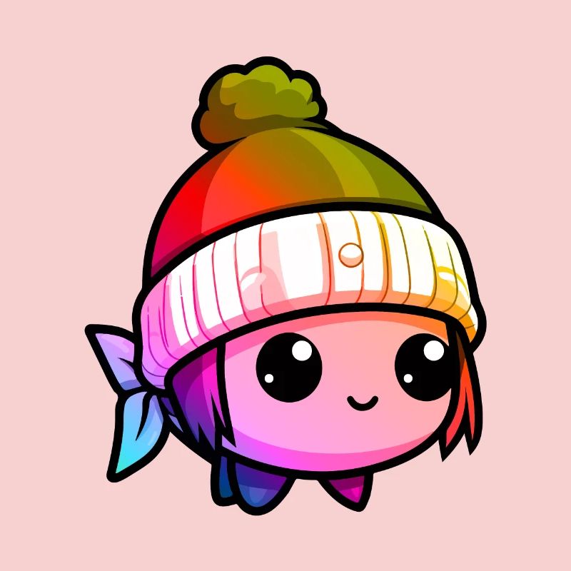 Fisch Winter Tier Bunt Comic
