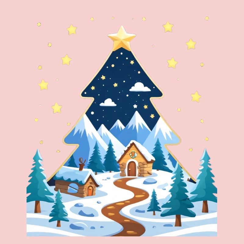 Winterwald im Sternbaum-Design
