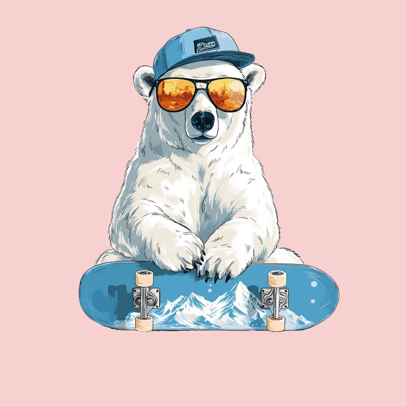 Polar Bear Skateboard Chill