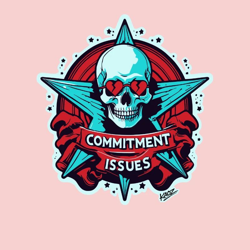 Commitment Issues Skull Badge