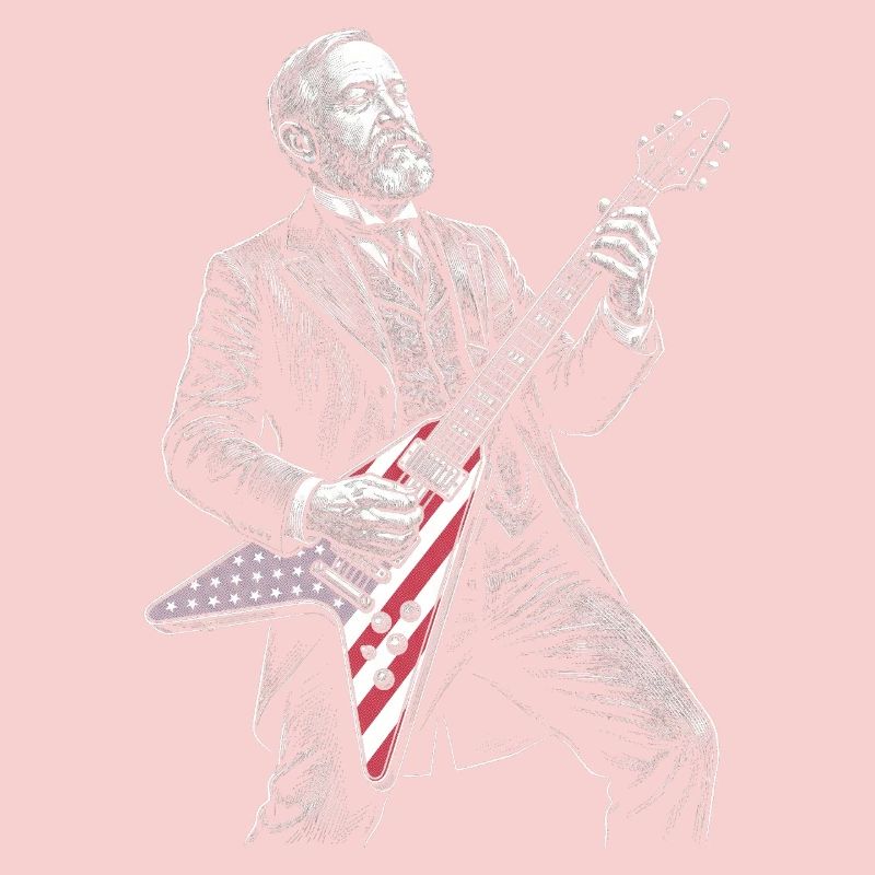 Benjamin Harrison Guitar Hero with Flag