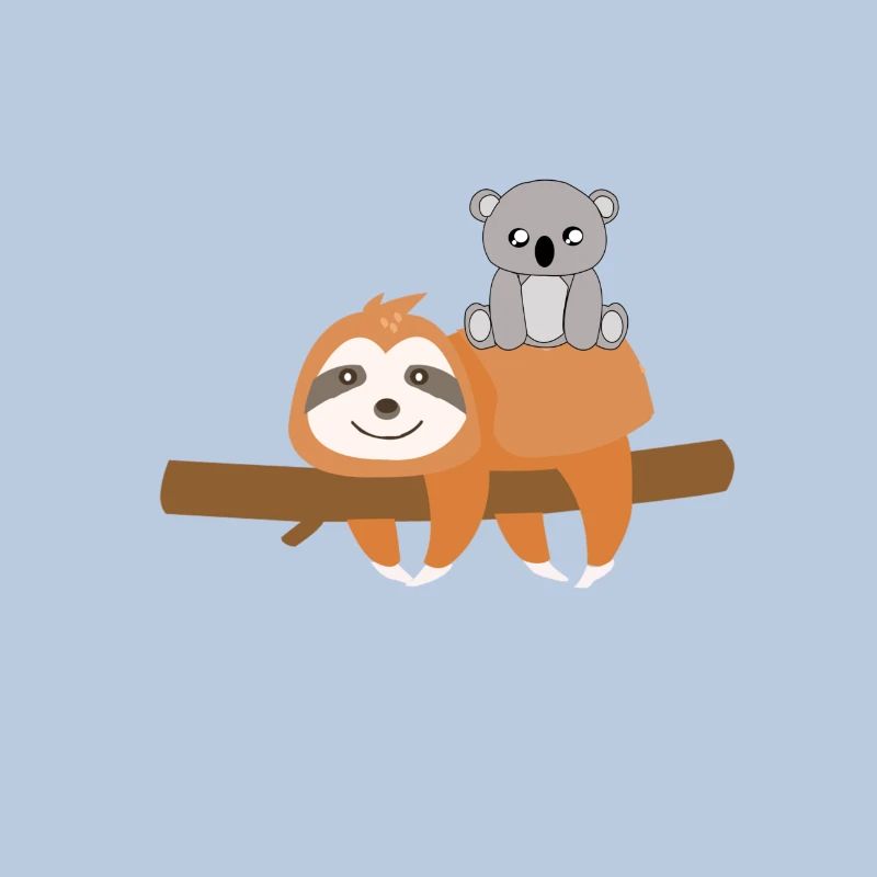 cute sloth with koala