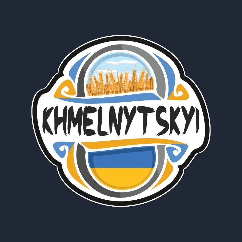 Khmelnytskyi Ukraine Flagge Reise Souvenir Abzeichen St