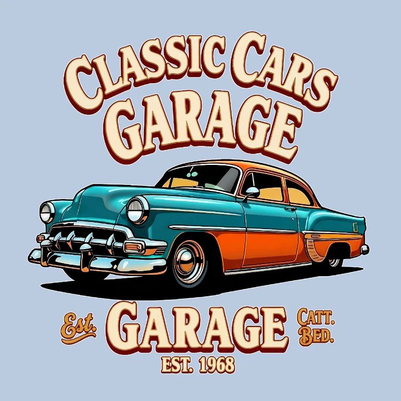 Impression de garage de voitures classiques