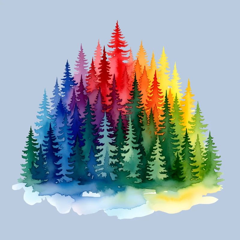 Rainbow Forest Silhouette Rainbow forest