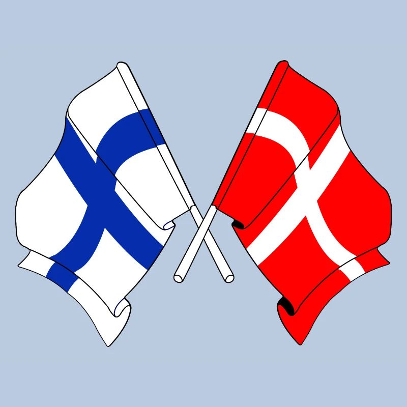 Drapeau Finlande, drapeau Danemark