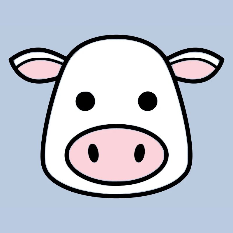 Cute Cow Head Face Comic Vector