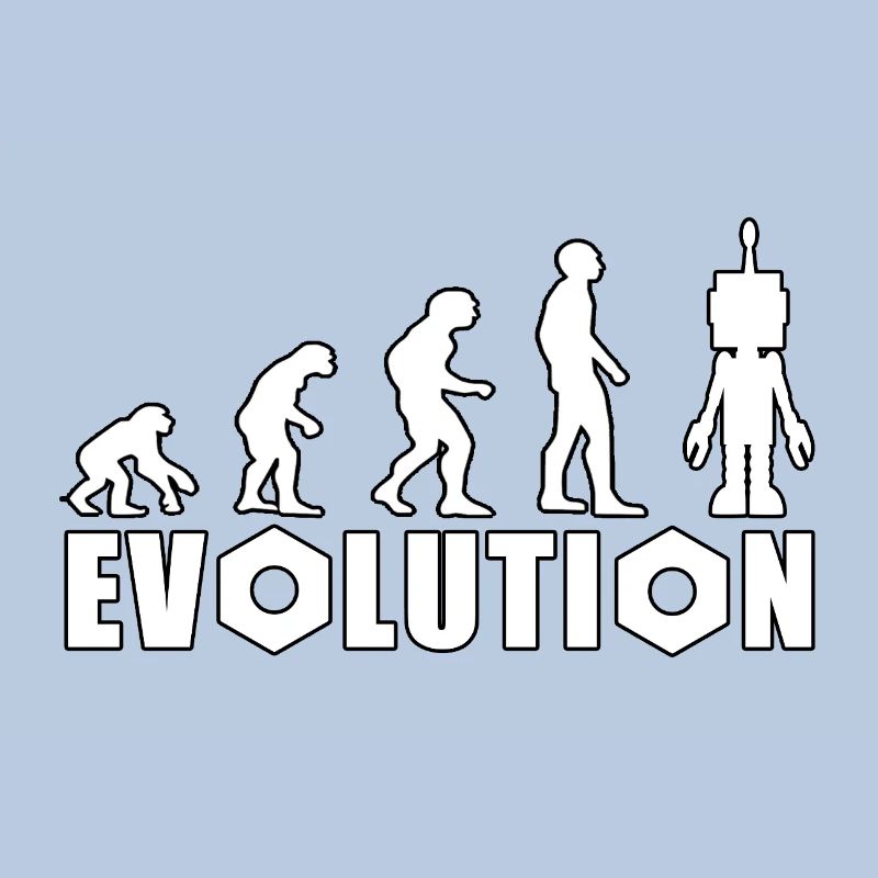 Evolution mit Roboterfigur Design