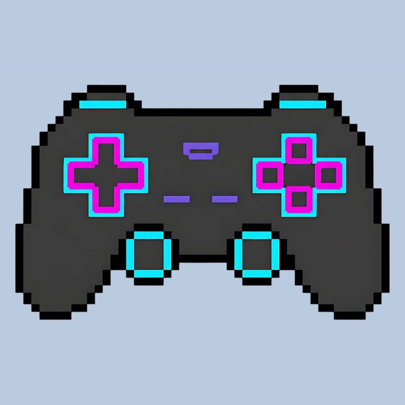 Autocollant Pixel Game Controller Retro 8 Bits Shirt