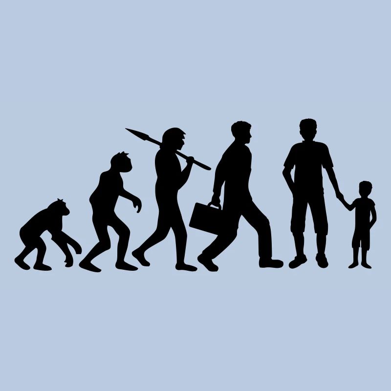 Stolzer Papa Junge Evolution