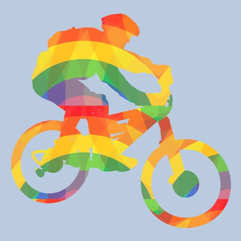 Farbiger Biker / Bunter Mountainbiker