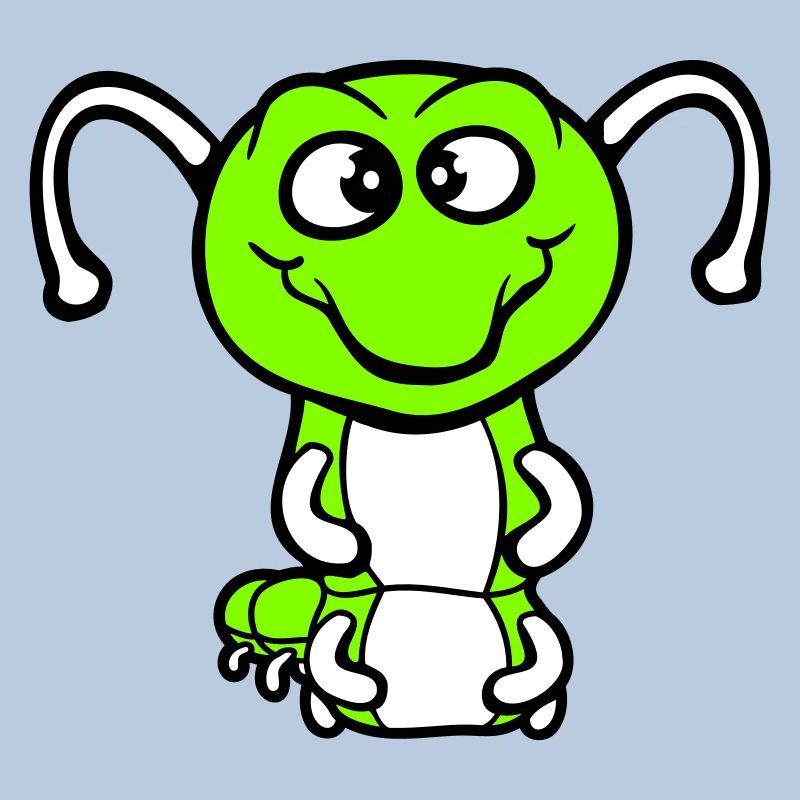 Chenille amicale douce et adorable sourit joyeuse bande dessinée