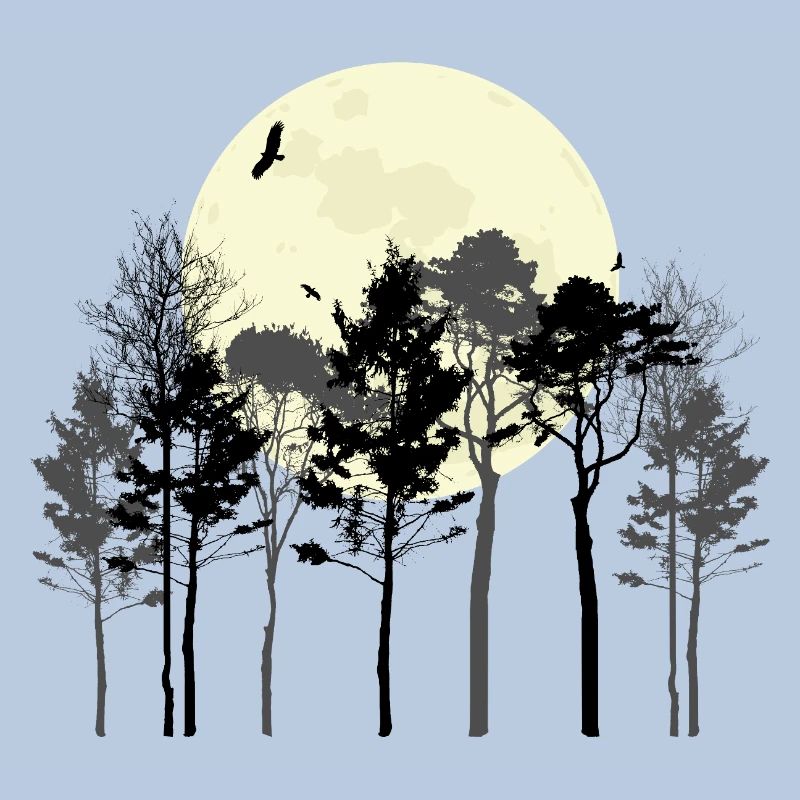 Celestial Forest Silhouette Design