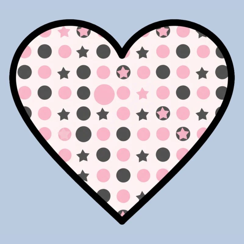 Heart Pattern Star Dots Cute Vector
