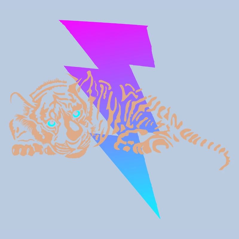 Kleiner Tiger mit Blitz