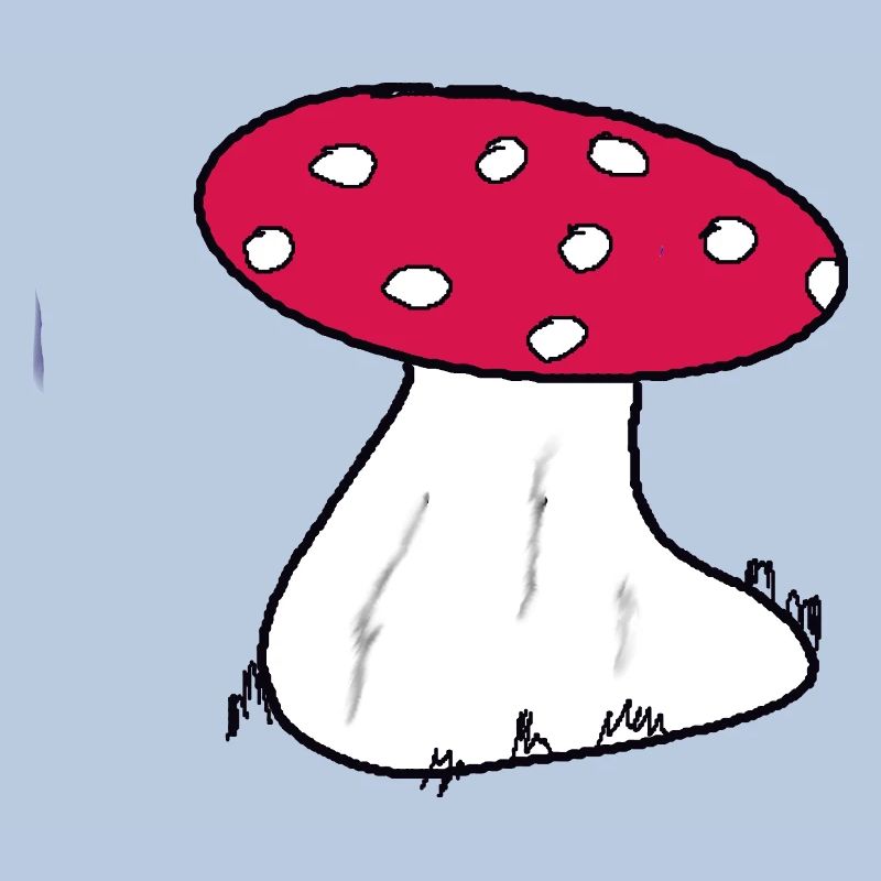 Red Toadstool Cartoon Pattern
