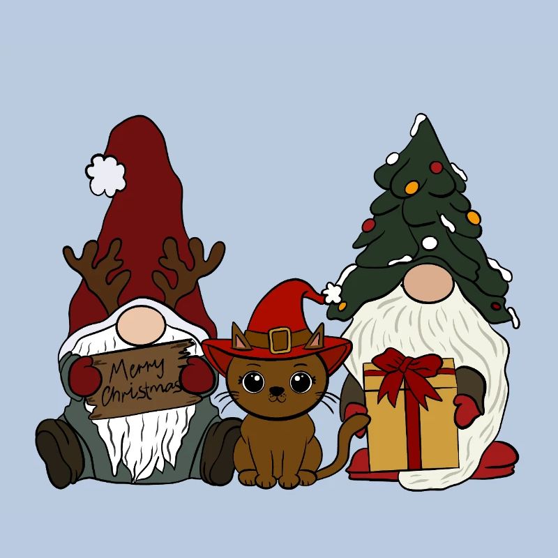 Gnome avec chat