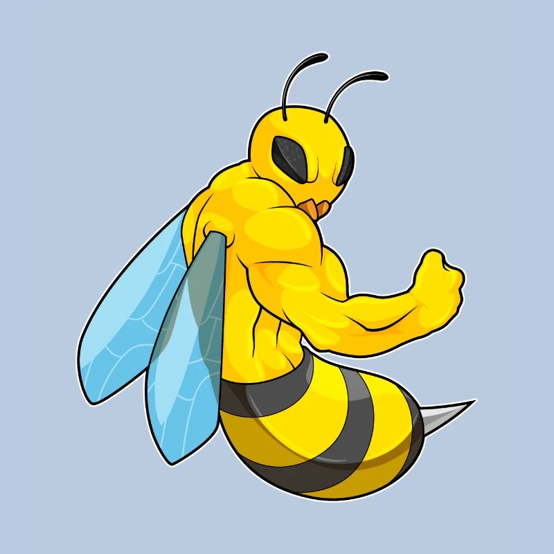 Bee as a bodybuilder