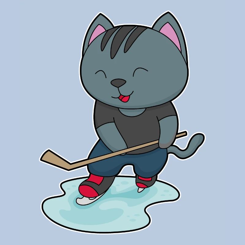 Katze Eishockey Eishockeyschläger