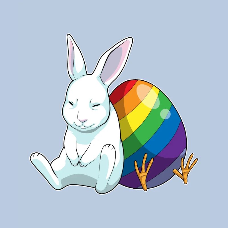 Bunny Easter Easter Egg Rainbow