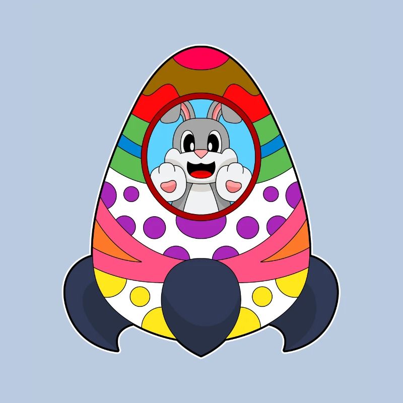 Bunny Easter Easter Egg Rocket