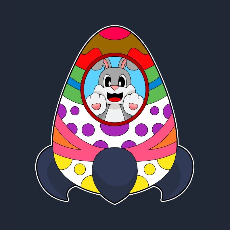 Bunny Easter Easter Egg Rocket