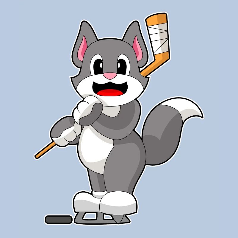 Katze Eishockey Eishockeyschläger